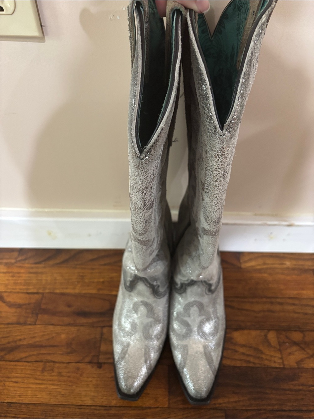 Corral Silver Glitter Western Boots